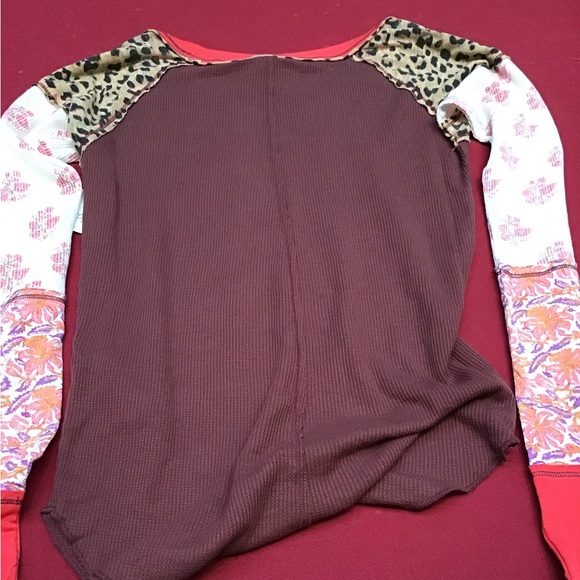 Multicolor Patchwork Long Sleeve Top - Picture 6 of 12